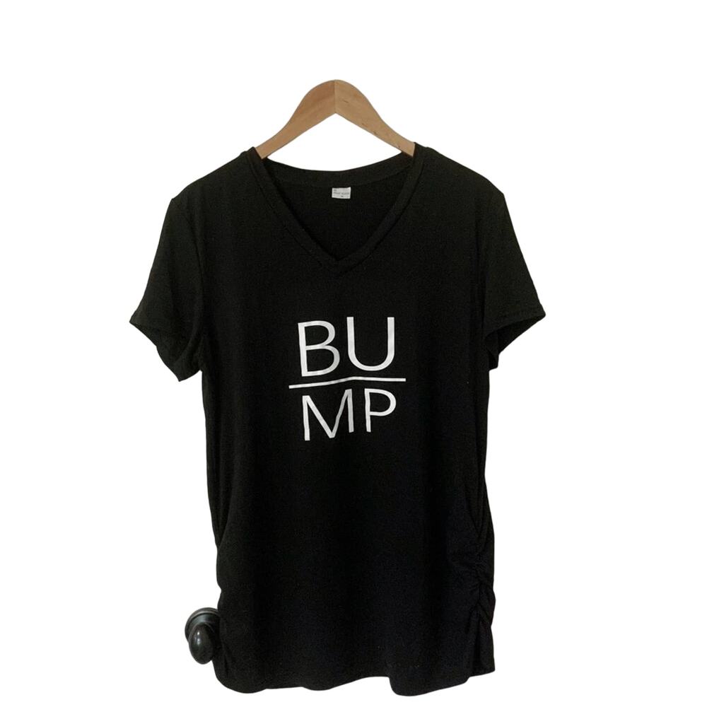 BUMP black v-neck maternity tee, size XL